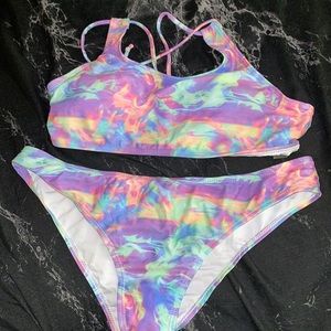 Tie-dye bathing suit set